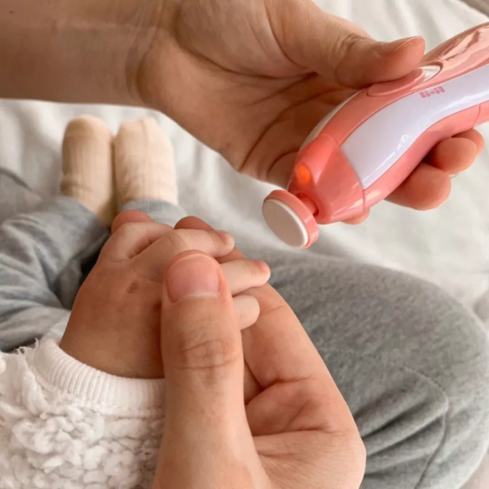 Torno Lima Uñas Bebe Cortador Eléctrico Con Luz Set Manicura